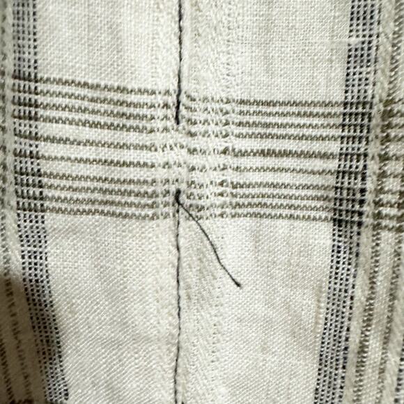 Kleen Women Large Cream Black Button Down Tunic Plaid Asymmetrical - Picture 4 of 5